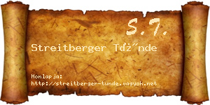 Streitberger Tünde névjegykártya